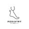 Ankle foot podiatry vector line logo icon illustration design