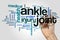 Ankle joint word cloud concept on grey background