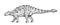 Ankylosaurus illustration, drawing, engraving, ink, line art, vector