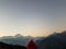 Annapurna Base Camp hiking trek, Himalayas, Nepal. November, 2018. Ghorepani village. Panoramic view of Dhaulagiri Mountain Range