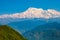 Annapurna mountains aerial panoramic view, Pokhara