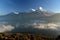 Annapurna peak in sunrise. Himalaya, Nepal. View from Poon Hill.