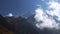 Annapurna region mountain timelapse. Timelapse of clouds around a mountain. Nepal.