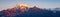 Annapurna South Panorama during golden hour with clear sky, Himalayas