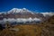 Annapurna trekking beautiful mountain view in Nepal