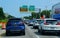 Anne Arundel County, Maryland, U.S - August 15, 2021 - The heavy traffic on Route 301 near Sandy Point State Park in the summer