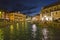 Annecy in Alps, Old city canal view by night, France, Europe