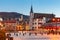 Annecy. Church of St. Maurice at sunset.