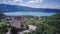 Annecy city, lake and castle from above, in southeastern France