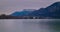 annecy france, lake of annecy with mountain in the background, called as the venice of the alps, historic city cultural tourism