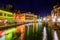 Annecy Old Town, Savoy, France, at night