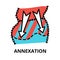 Annexation icon concept, politics collection