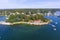 Annisquam village aerial view, Cape Ann, Massachusetts