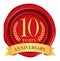 Anniversaries sealing wax  icon illustration  10th anniversary