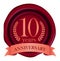 Anniversaries sealing wax  icon illustration  10th anniversary