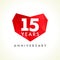 Anniversary 15 years with heart