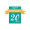 Anniversary, 20 years multicolored icon. Can be used for web, logo, mobile app, UI, UX