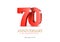 Anniversary 70. red 3d numbers. Poster template for Celebrating