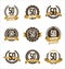 Anniversary Gold Badges 50th Years Celebrating