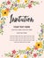 Anniversary Party Invitation Card Template. Colorful Floral Vector Design
