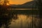 Annone lake lecco swamp during sunset
