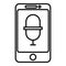 Announcer smartphone icon, outline style