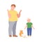 Annoyed Dad Scolding His Son for Broken Vase Vector Illustration