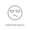 Annoyed emoji linear icon. Modern outline Annoyed emoji logo con