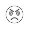 Annoyed emoticon icon, outline style