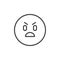 Annoyed emoticon outline icon