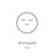 annoyed icon vector from emoji collection. Thin line annoyed outline icon vector illustration. Outline, thin line annoyed icon for