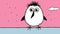 Annoyed Pence: A Quirky Cartoon Sparrow On Pink Background