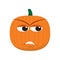 Annoyed pumpkin cartoon