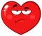 Annoyed Red Heart Cartoon Emoji Face Character With Grumpy Expression