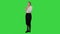 Annoyed young woman having bad news from her angry boss by the phone on a Green Screen, Chroma Key.