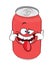 Annoying cartoon illustration of red can