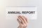 Annual business financial report. Inscription of yearly analysis