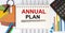 ANNUAL PLAN Conceptual background with calculator and papers