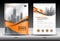 Annual report brochure flyer template, Orange cover design