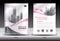 Annual report brochure flyer template, Pink cover design