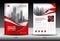 Annual report brochure flyer template, Red cover design