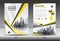 Annual report brochure flyer template, Yellow cover design