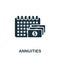 Annuities icon. Monochrome simple Investments icon for templates, web design and infographics