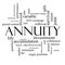 Annuity Word Cloud Concept in black and white