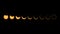 Annular solar eclipse phases composite panorama moon covers the sun`s visible outer edges to form a total `ring of fire` india