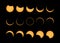 Annular solar eclipse phases composite panorama during Totality ,   popularly called the ring of fire , shot from Tamil Nadu , Ind