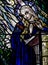 Annunciation in stained glass Mary, and the Holy Spirit