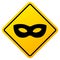 Anonym mask vector caution sign