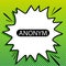 Anonym, Unknown person sign. Black Icon on white popart Splash at green background with white spots. Illustration