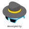 Anonymity icon, isometric style